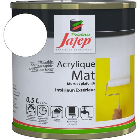 Matte Acrylfarbe Weiß Jafep 0,5 L (1/4)