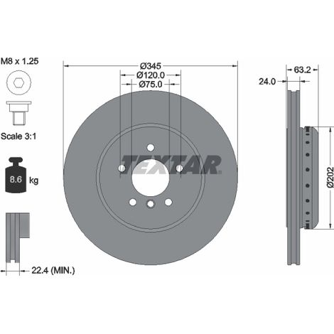 Lot de 2 Disques de frein Textar 92182525 BMW 34216763827 6763827