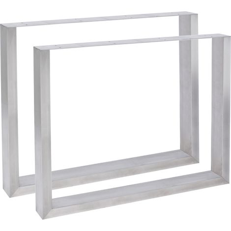 CLP – Ensemble de 2 pattes de table en acier 90 cm – Hauteur 72 cm – Montage facile avec trous pré-percés – Patins de sol inclus (1/5)