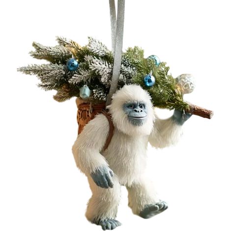 Ornement De Noël Sasquatch - Impression Hd Double Face - Décoration Arbre De Noël Cabane Extérieur - 1 Pièce (1/5)