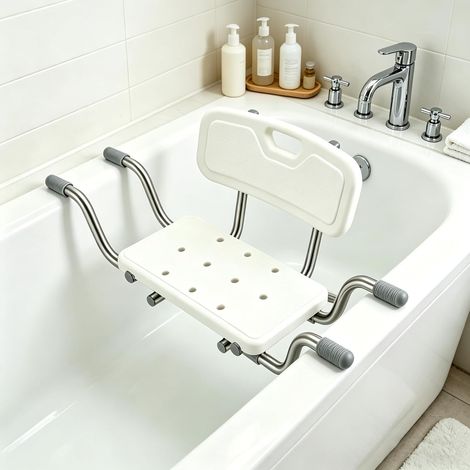 Siège de Baignoire avec Dossier - 1 Unité - Aluminium - Réglable 78-86 cm - Charge 150 kg - Senior (1/5)