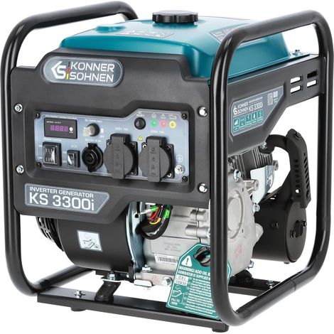 Könner & Söhnen Generador Inversor KS 3300i, 3,3 kW, Silencioso, Onda Sinusoidal Pura, Modo ECO, Ideal para Camping, Bricolaje y Dispositivos Electrónicos Sensibles, USB Integrado (1/5)
