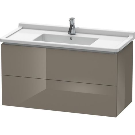 Mueble de baño L-CUBE 469x1020x558mm franela gris brillo (1/5)