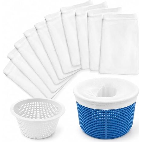 Pack of 10 White Skimmer Swimming Pool Socks – Fine Mesh Nylon (1/5)