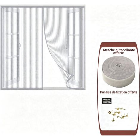 Moustiquaire - Magnétique - 120x120cm - Maille Ultra Fine - Fermeture Automatique - Blanc (1/5)
