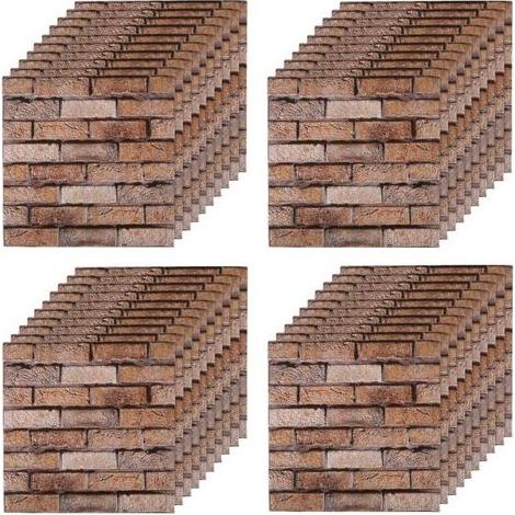 40 pièce Papier Peint 3D Brique Pierre Adhesif Mural Autocollant, Stickers Panneaux Muraux 3D Mural, Dalle Plaque PVC Adhesive Murale, Décorations Murales, Papier Peint Autocollants Décoratifs pour un (1/5)