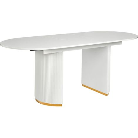 Extending Dining Table DULVERTON White 160/200 cm 90 cm