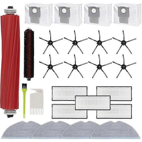 Pièces détachées pour aspirateur robot Roborock S7 MaxV Ultra/S7 Max Ultra : brosse principale, filtre HEPA, lingettes de nettoyage et sacs à poussière. (1/5)