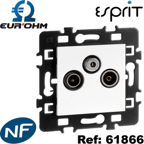 Prise TV simple - 470 à 790 MHz + enjoliveur - ESPRIT Couleur Anthracite (1/2)