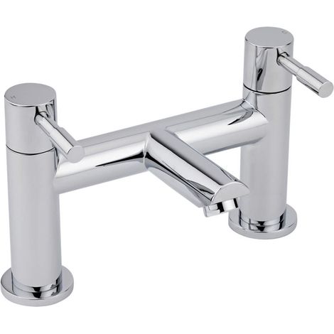 Milano Mirage Bathroom Bath Filler Tap with Lever Handles - Chrome
