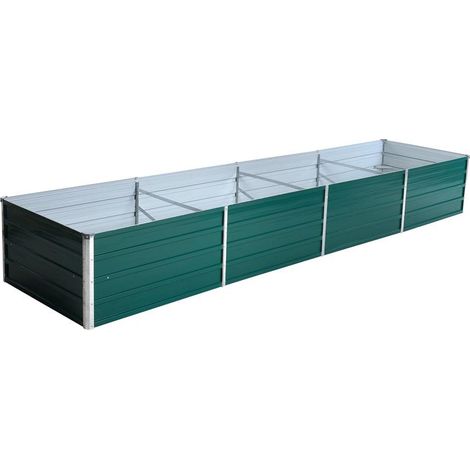 Hochbeet Pflanzbeet Metall Gemüsebeet Pflanzkasten Stahl Beet Blumenbeet Garten RAL6005 (Moosgrün) / 320x80x45 cm