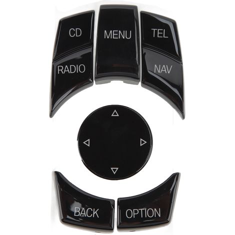 Kit de boutons de commande multimédia pour console centrale, anti-rayures, garniture élégante, remplacement pour Série 1 3 5, noir laqué (1/5)