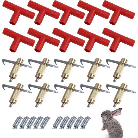 Mamelon Abreuvoir, Lapin Eau Mamelon, Abreuvoir de Mamelon pour Lapin, Abreuvoir Automatique de Lapin, Abreuvoir pour Lapin Cochon d'Inde Ferret, 10 Pcs (1/5)