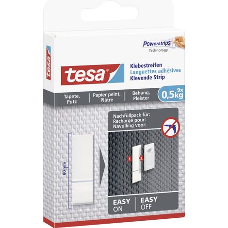 tesa Klebestreifen Traglast 500 g, 9 Stück Klebepads (1/3)