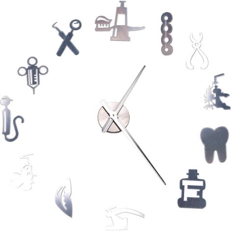 Horloge murale géante à faire soi-même pour dentiste, horloge murale surdimensionnée pour médecin dentaire, grand miroir à aiguilles, décoration de cabinet dentaire, cadeau pour dentiste, art médical  (1/5)