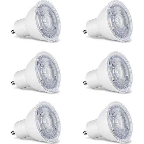 GU10-Lampe, warmweiß (3000 K), 5 W, entspricht einer 40-W-Glühbirne, 350 lm, 180°-Abstrahlwinkel, breiter Abstrahlwinkel, nicht dimmbar. (1/4)