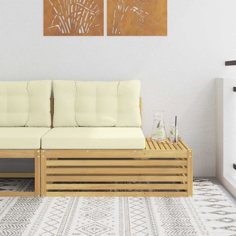 Teenpull – Outdoor Endsofa Weiß 115 x 83 x 73 cm Massivholz Akazie (1/5)