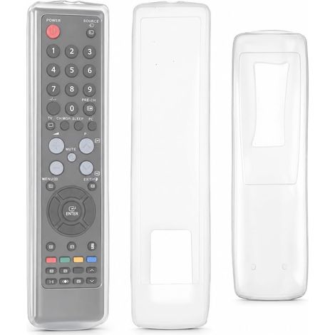 Lot de 3 Housse Télécommande Universelle TV Climatiseur, Protection Silicone Transparent Étanche Anti-poussière, Coque Souple Compatible avec Samsung Freebox SFR (21cm & 16.5cm) (1/5)