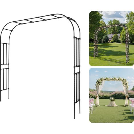 VEVOR Arche de Jardin, 240x250x40 cm, Arche de Mariage en Metal, avec Tubes en Acier Galvanise, Support Robuste pour Plantes Grimpantes et Roses, Jardins, Pelouses, Decorations de Fetes, deEvenements (1/5)