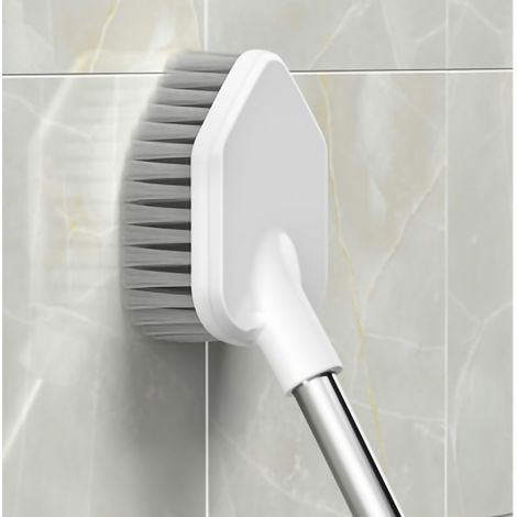 Ensemble porte-brosse WC double brosse ronde et plate à poils durs, lavable, kit de nettoyage de salle de bain, fixation murale (1/4)