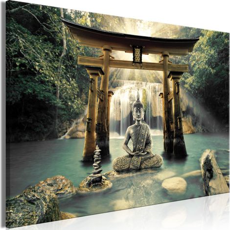Tableau Imprimé "Buddha Smile Wide" 80 x 120 cm (1/2)