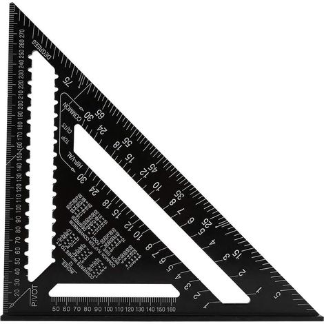 MINKUROW 12-Zoll-Aluminiumlegierung, Dreieck, quadratische Form, Präzisionslineal, Ingenieur, Zimmermann, Messwerkzeug (1/5)