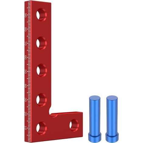 Petit Equerre Menuisier, Mini Outil de Recherche de Centre Carré, Règle à Angle Droit, Mesure Rapide à 90 Degrés en Alliage d'Aluminium pour le Travail du Bois (1/5)