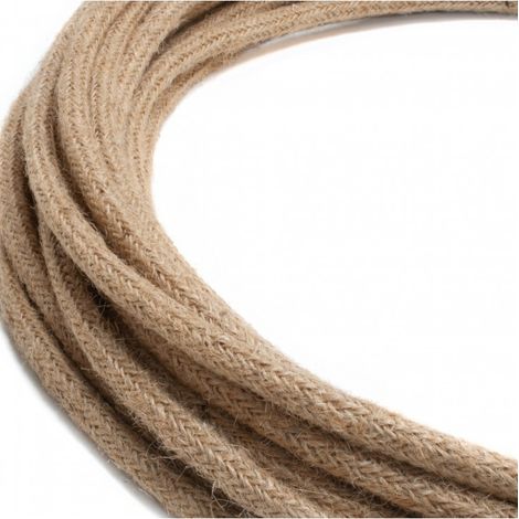 Fil électrique tressé 2x0.75mm² – Sur mesure – Effet corde – Pour relamping et aménagement intérieur – Ecolife Lighting