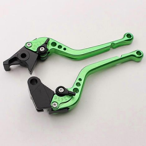 Convient pour le guidon de frein, la poignée d'embrayage, le klaxon et le levier de démarrage modifié CNC de la moto Kawasaki ZXR400 (tige longue verte). (1/5)