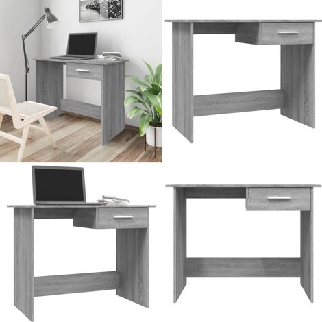 Schreibtisch Grau Sonoma 100x50x76 cm Holzwerkstoff - Holzwerkstoff - Schreibtisch mit Schublade (1/5)