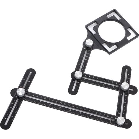 Jauge de profil à copier réglable avec verrou, repère de départ, pour carrosserie et carrelage céramique, alliage aluminium ABS (1/5)