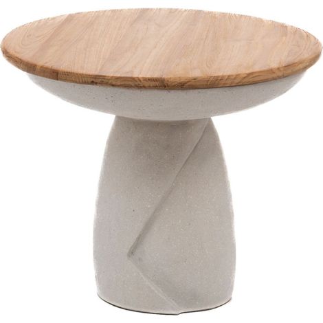 Amadeus - Bout de canapé rond en teck Ø54 cm Alaska (1/5)