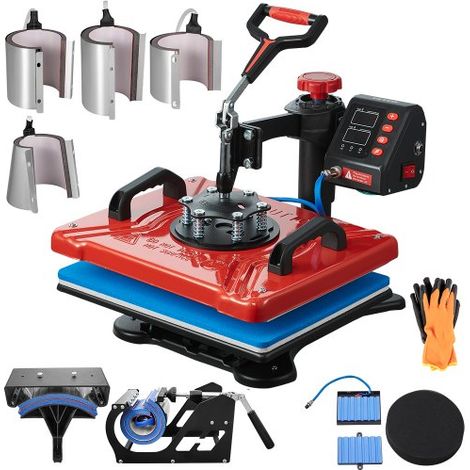 Presse à Chaud 10 en 1 Machine de Sublimation de Transfert 30x38 cm Machine de Presse à Chaud Rouge Numérique LCD 1000 W Transfert Efficace pour T-Shirt Chapeau Casquette Tasse Assiette Stylo (1/4)