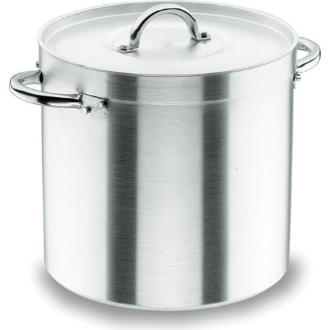 Pentola Lacor da 40 cm in acciaio inox con coperchio  Pentola dritta con finitura opaca  Adatta a piani cottura in vetrocerami (1/5)