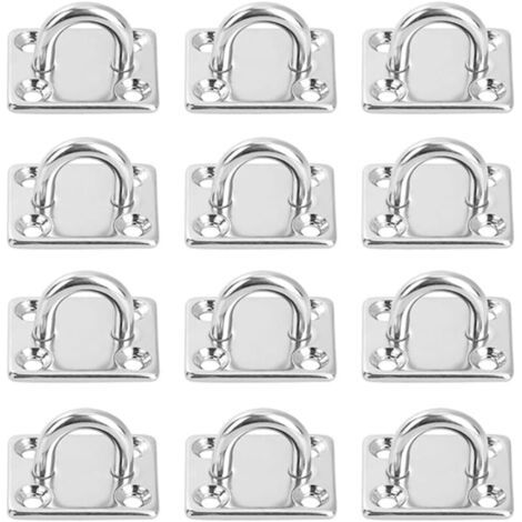 12 Pièces Platine Oeil INOX M5 Platine Ancrage INOX 304 Crochet Oeillet Plaque a Oeillet Carré Crochets de Plafond Support Anneau Mural pour Accrocher des Objets Crochets de Fixation (1/5)
