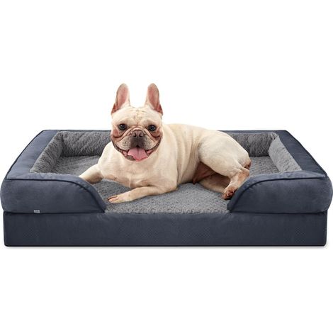 Panier Chien Moyen Taille Orthopedique, Memoire de Forme Lit pour Chien Dehoussable Lavable, Coussin avec Structure en Nid d'abeille et Doublure Imperméable, Gris Foncé (1/5)
