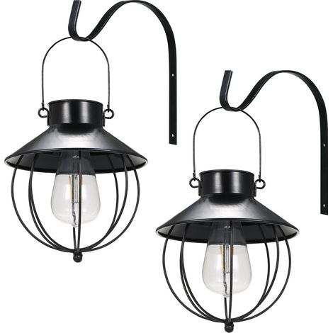 Applique murale solaire vintage, suspension d'extérieur avec contrôle de luminosité sensible, étanchéité IP65, idéale pour jardin, terrasse ou allée. (1/5)