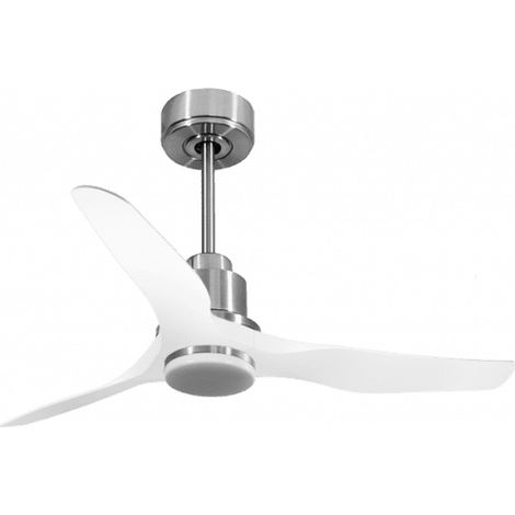 Tenerife de KlassFan-Super destratificateur et ventilateur DC 127 cm  Chrome pales blanches Lumière dimmable 25 à 35 m²