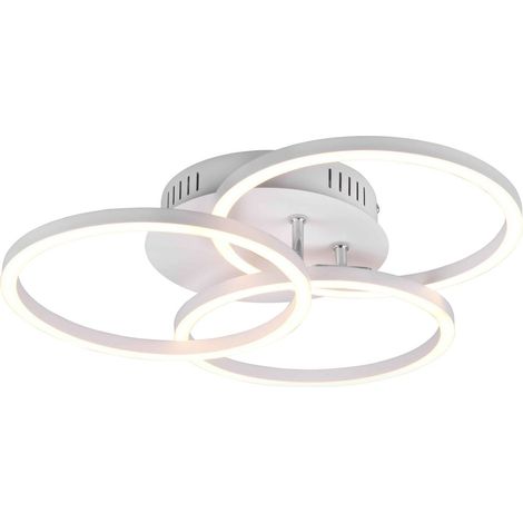 CIRCLE PLAFONIERA LED 27W 3200lm, 2700 -6000K BIANCA 3 CERCHI ORIENTABILI CON TELECOMANDO MULTIFUNZIONE L. 43,5CM DIMMERABILE (1/4)