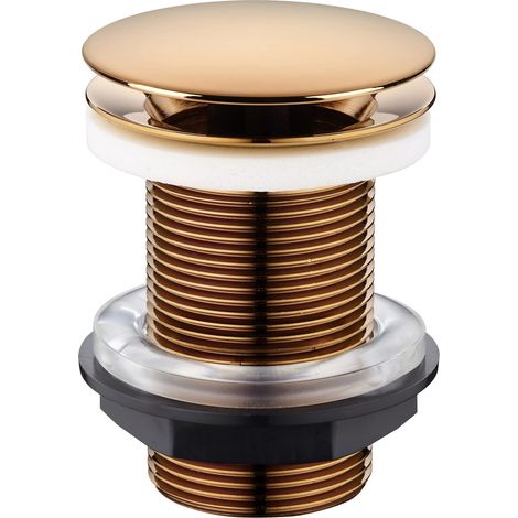 Edouard Rousseau Piletta per lavabo a scorrimento Libra, diametro 63 mm, certificato NF, senza trop pieno, Standard, finitura rosa oro (1/3)