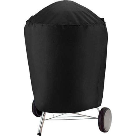 Housse Barbecue - Ø71x56cm - Tissu Oxford 420D Imperméable Anti-UV Anti-Poussière - Pour Plancha Ronde - Noir (1/4)