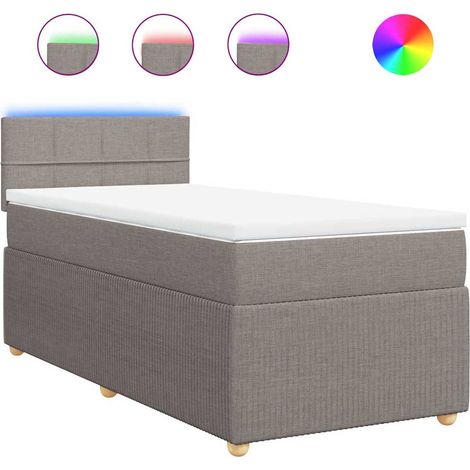 Maison Exclusive - Giroletto a Molle con Materasso Tortora 90x190 cm in Tessuto