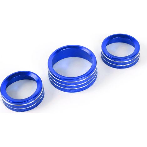 Anneau décoratif bleu pour bouton et molette de climatisation de la console centrale des Dodge Durango et Challenger (2015-2020) (1/4)