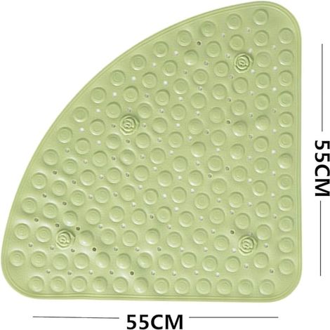Tapis de douche antidérapant pour baignoire, 55 x 55 cm, motif triangle, avec trous de drainage pour douche ou baignoire, tapis de bain antidérapant en PVC (1/4)