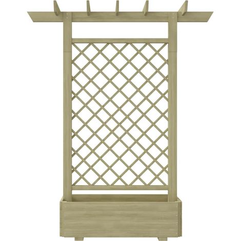 vidaXL Pérgola con jardinera de madera 162x56x204 cm (1/2)