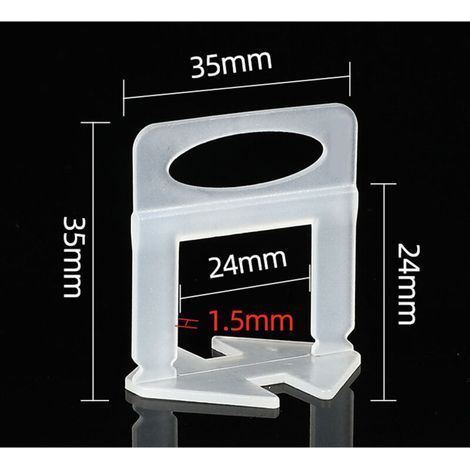 Lot de 400 languettes de nivellement pour la pose de carrelage, bandes de traction, largeur de joint 1,5 mm, hauteur de carreau 3–12 mm (1/4)