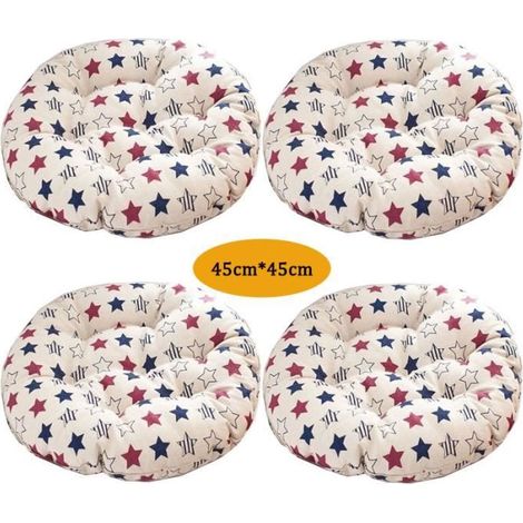 Lot de 4 Coussin de Chaise Coussins de Siège, Ronde Tatami Respirant Schéma Coussins de Chaise Galette de Chaise, 4545cm,Style I (1/3)