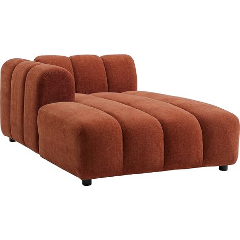 Chaise longue sinistra in tessuto Testurizzato Terracotta - JUTINI (1/4)