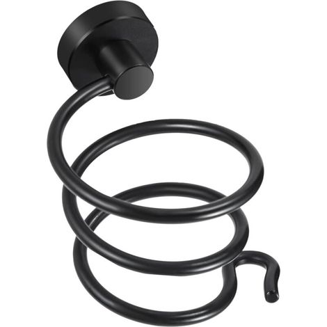 Bardusch-Porte sèche-cheveux spirale chromé en acier inoxydable argenté, design moderne pour cuisine/salle de bain