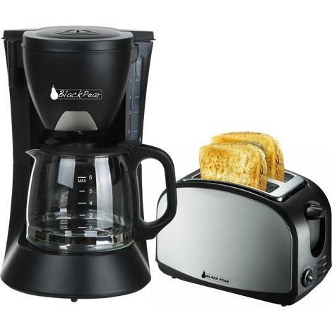 Cafetière 6 tasses 650W Black Pear BCM106 + Grille pain 2 fentes Black Pear BGP400